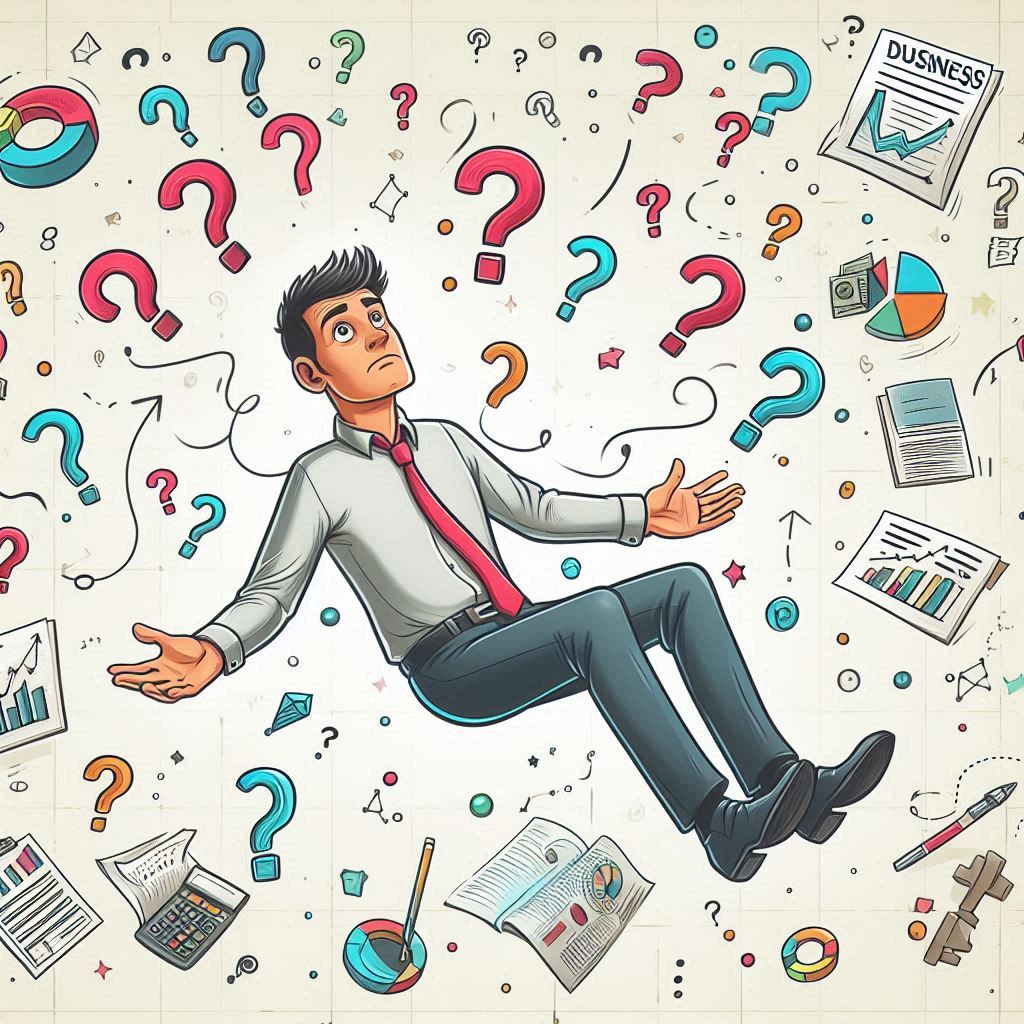 収益構造がよく分からない事業を不思議に思う男性