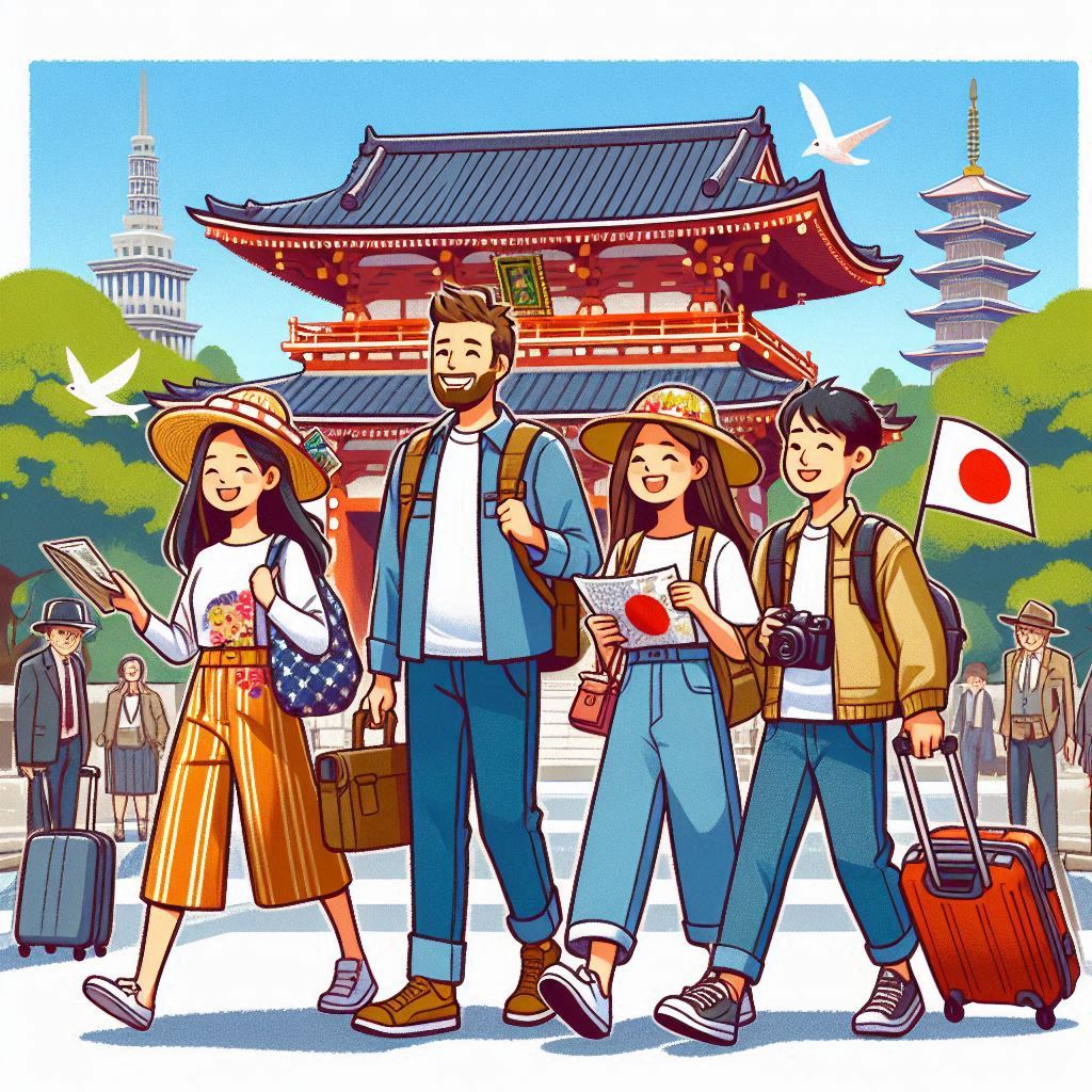 旅行に来る海外からの旅行客の様子